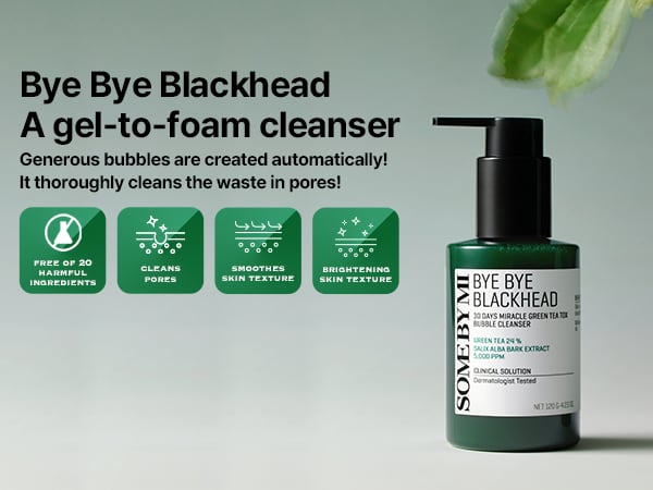 Some By Mi Bye Bye Blackhead 30 Days Miracle Exfoliating Bubble Foam Cleanser Green Tea Tox 120g