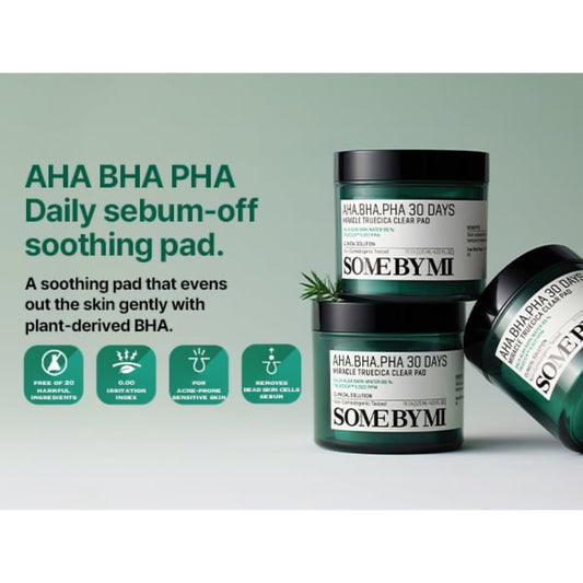 30 دايز ميراكل تروسيكا مناديل للتقشير لعلاج حب الشباب AHA-BHA-PHA 70 قطعة