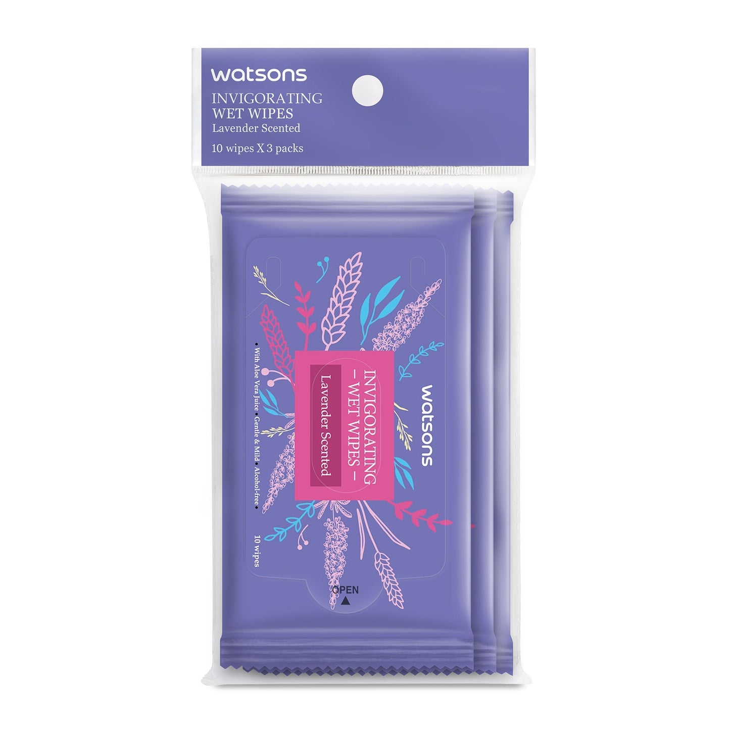 Invigorating Wet Wipes Lavender Scented 3X10pcs