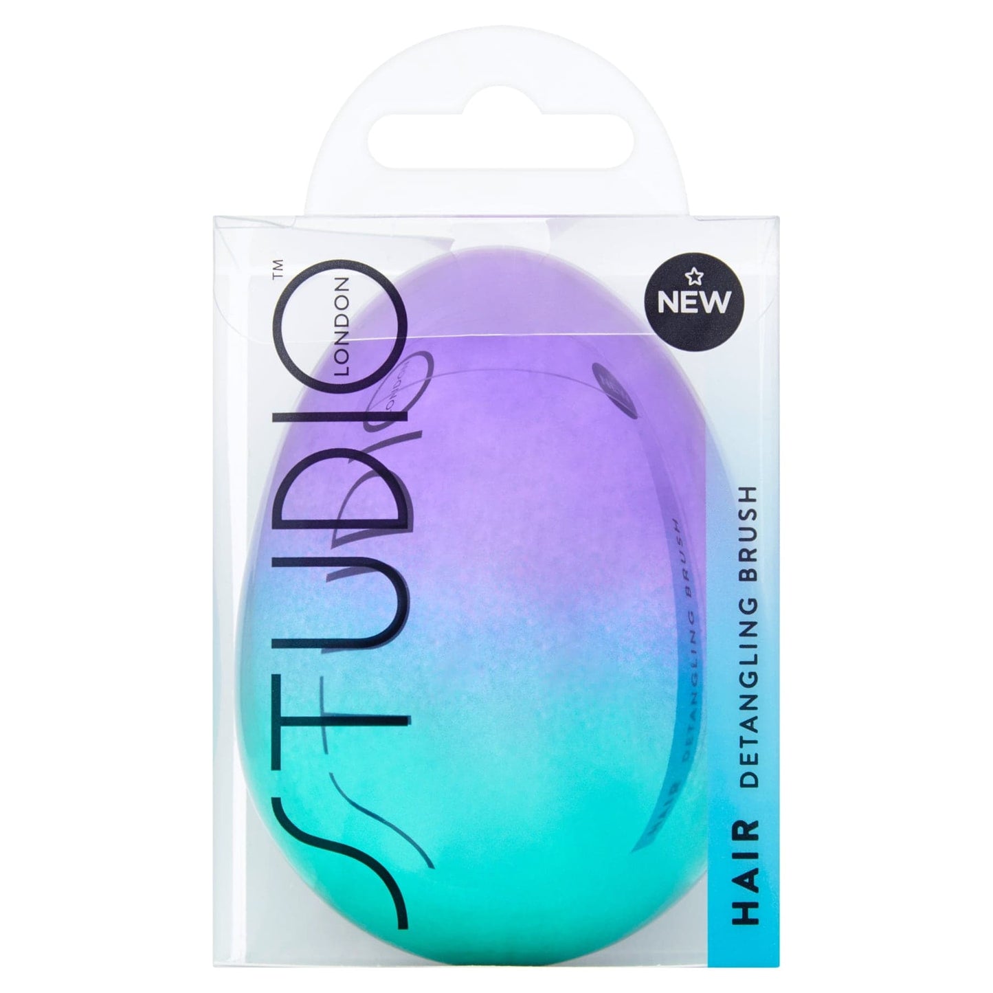 Studio London Detangling Hair Brush 1pc Turquoise & Purple