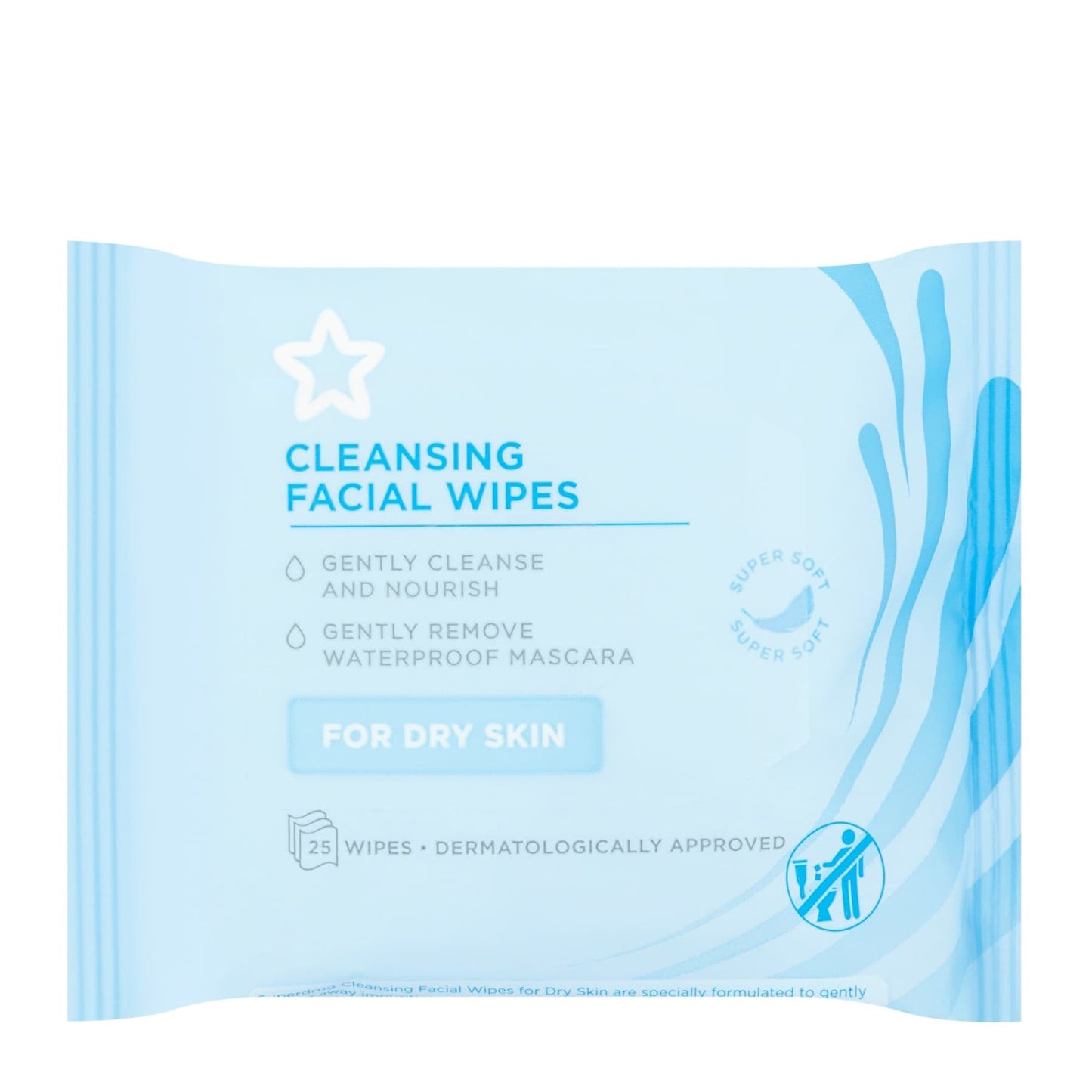 Face Cleansing Wipes Dry Skin 25pcs