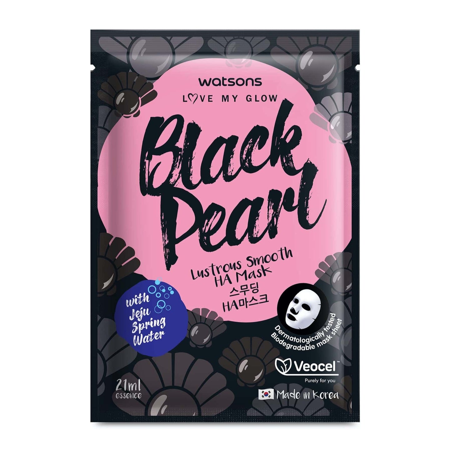 Love My Glow Lustrous Smooth Sheet Mask Black Pearl & HA 1pc 1pc