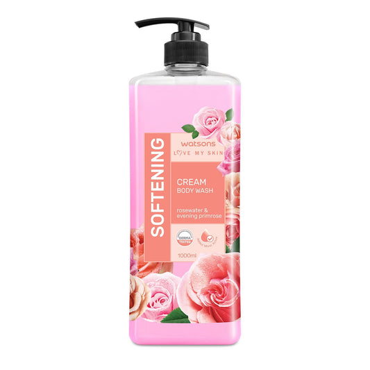 Love My Skin Softening Cream Body Wash Rosewater & Evening Primrose 1l 1L