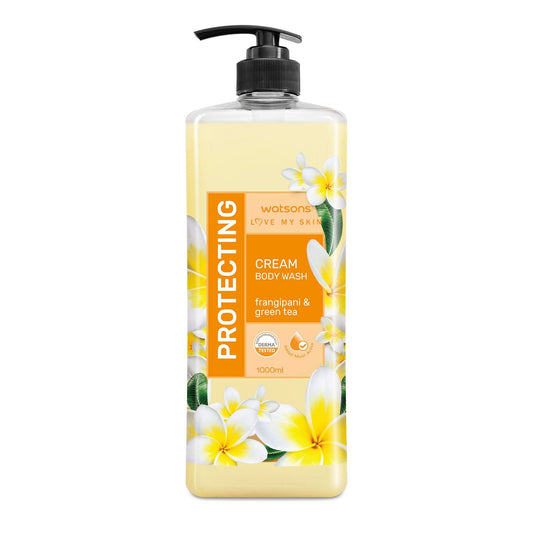 Love My Skin Protecting Cream Body Wash Frangipani & Green Tea 1l 1L