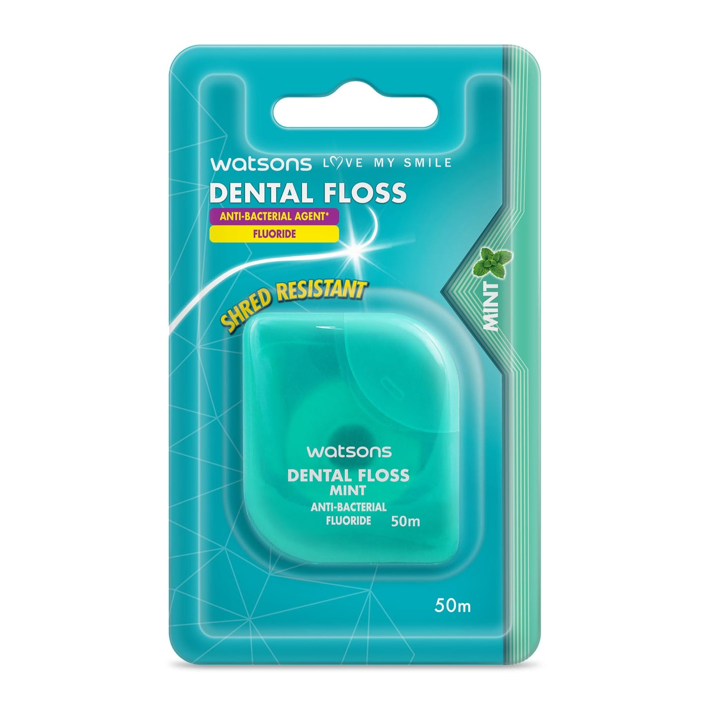 Mint Dental Floss With Fluoride & Antibacterial Agent 50m 50m