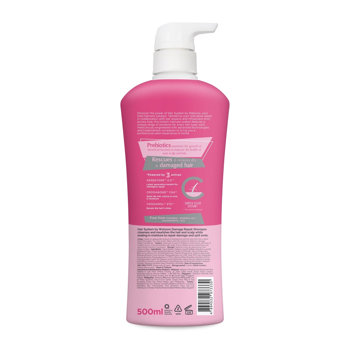 Hair System by Watsons Damage Repair Shampoo 500ml