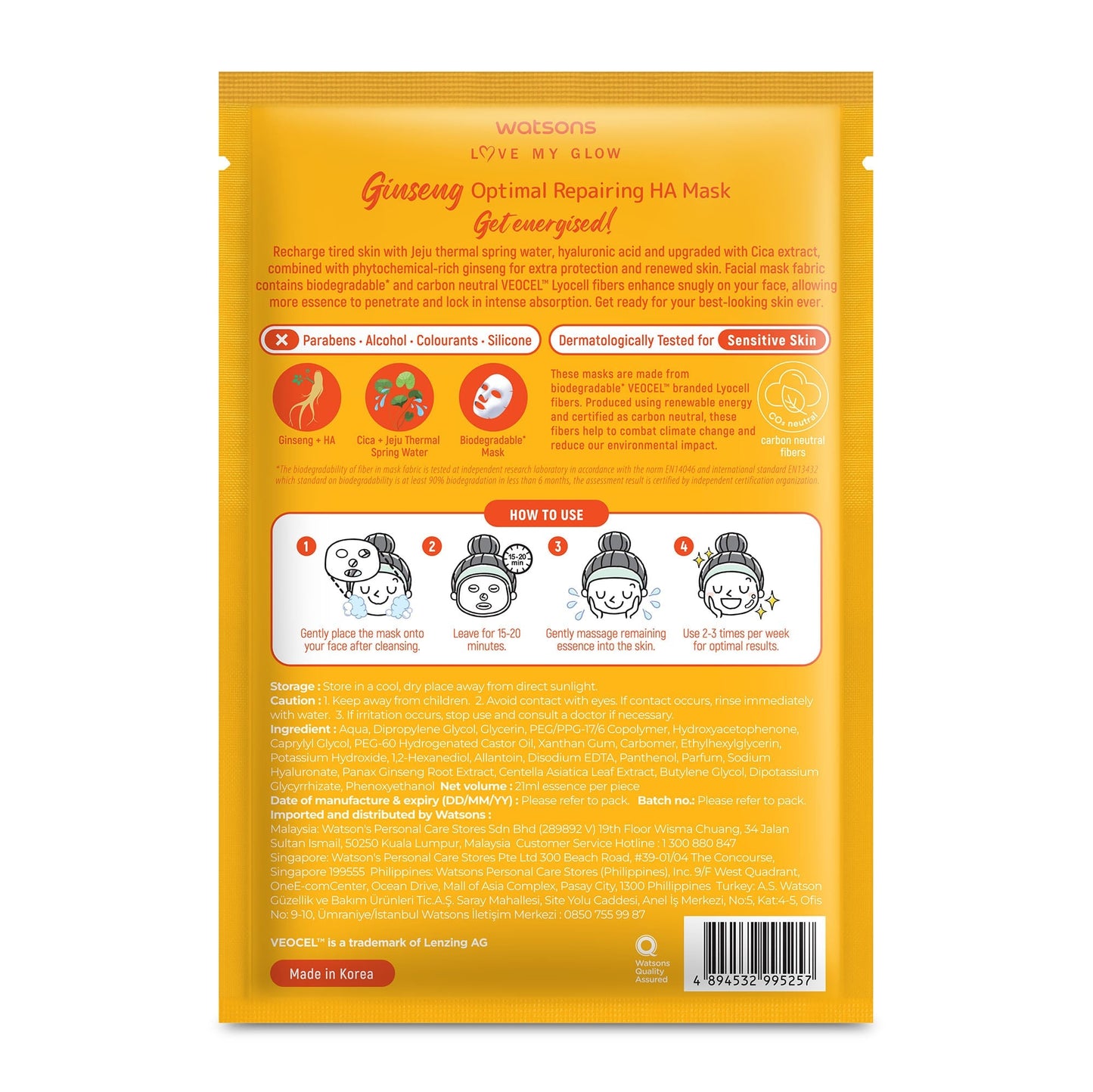 Ginseng Optimal Repairing HA Mask 1pc