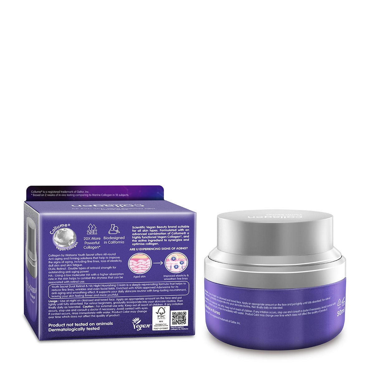 Collagen by Watsons Youth Secret Dual Retinol & HA Night Nourishing Cream 50ml 50ml