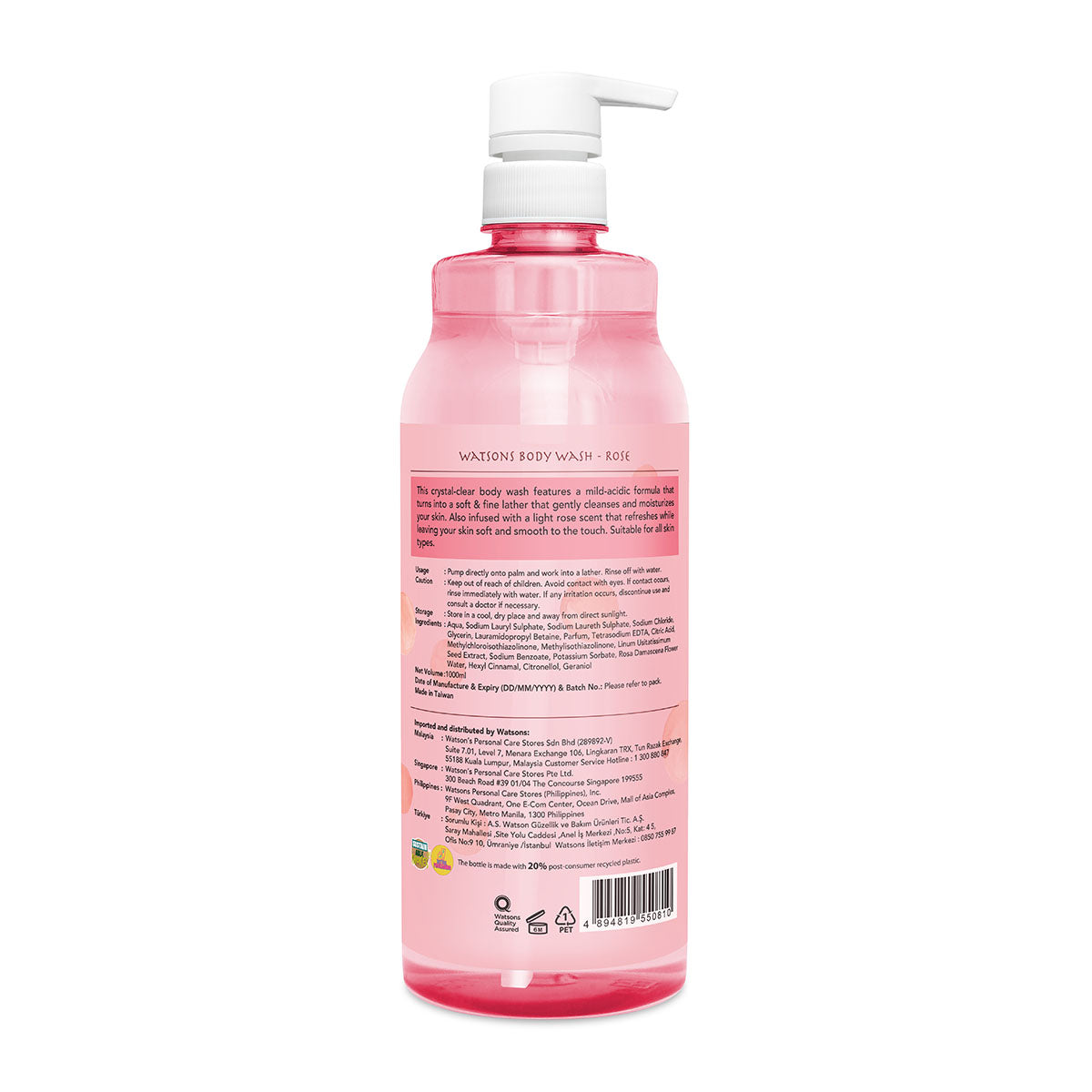 Watsons Rose Body Wash 1000ml