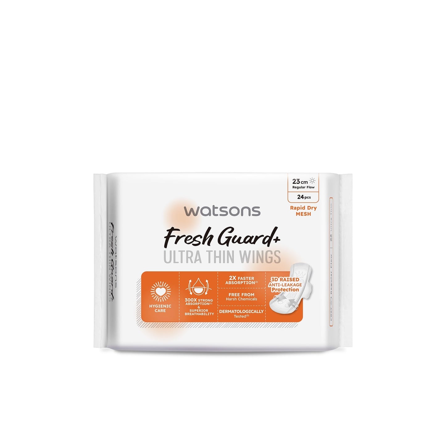 واتسونز فريش جارد+ أجنحة رقيقة للغاية (ناعمة وجافة) 23 سم 24 قطعة