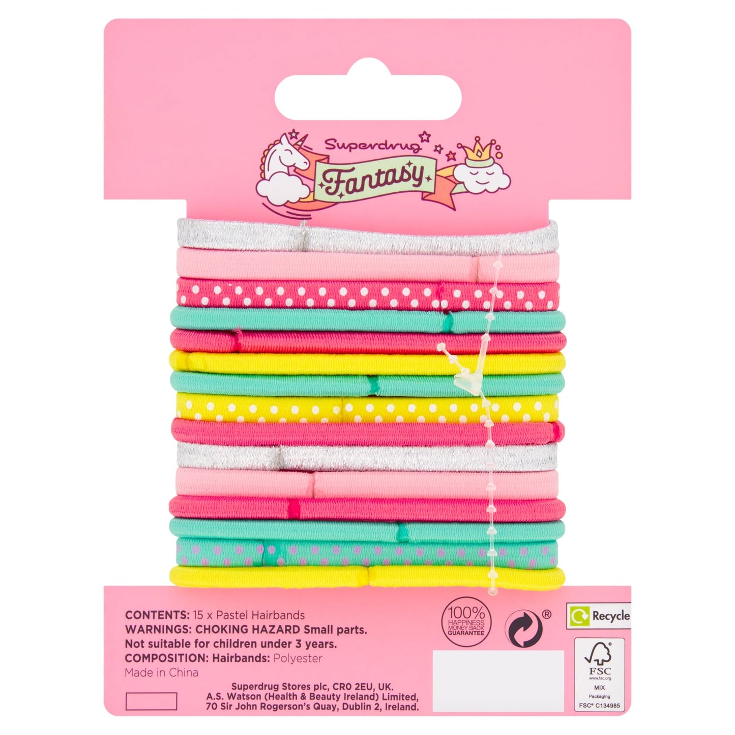 Superdrug Fantasy Hairbands Elastic Pastel