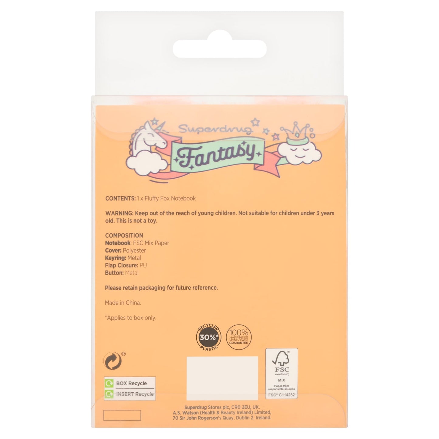 Superdrug Fantasy Fluffy Notebook Fox