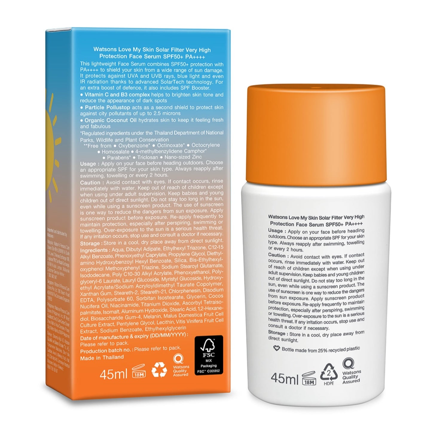 Love My Skin Solar Filter Very High Protection Face Serum Spf50+ Pa+++