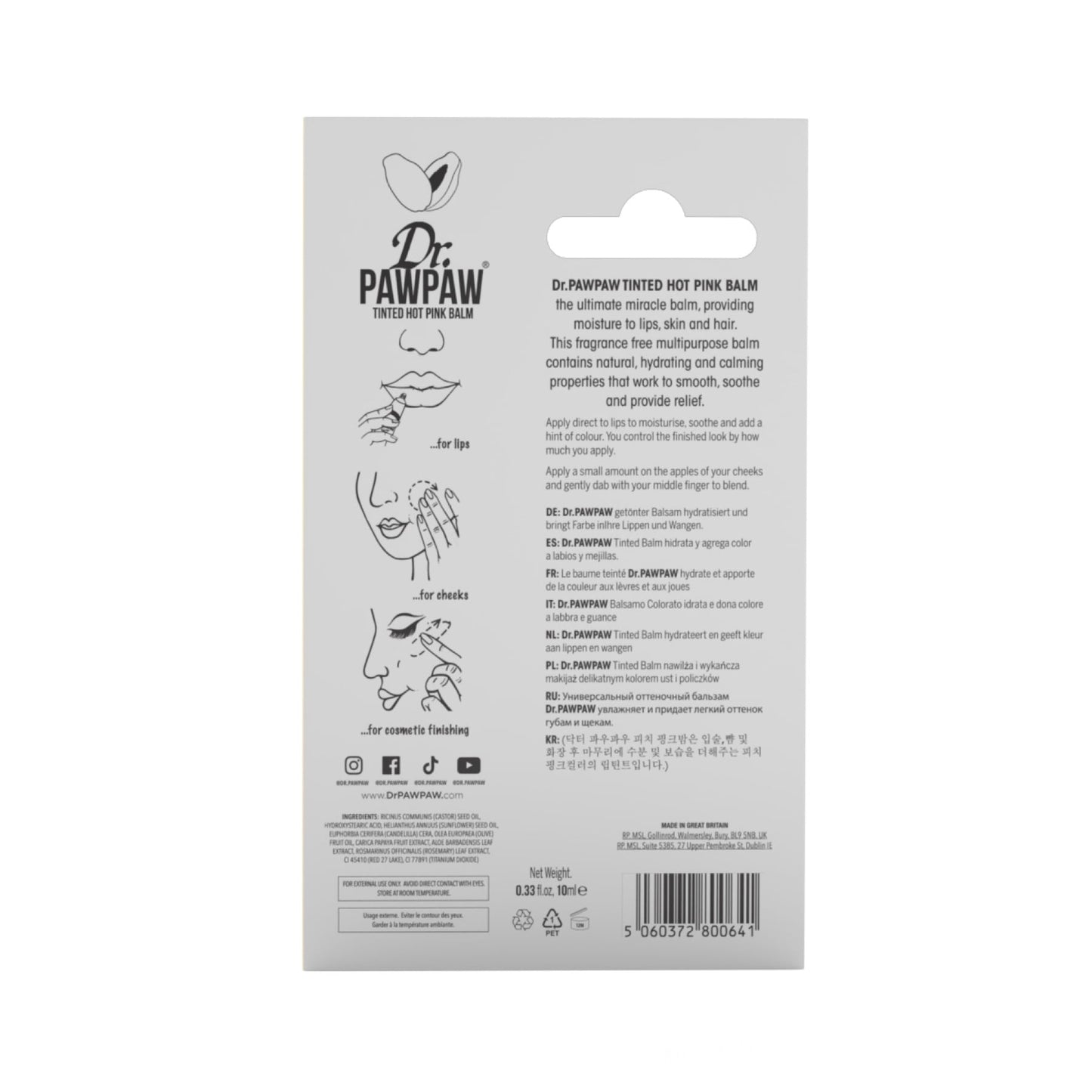 Dr.pawpaw Tinted Lip Balm 10 Ml