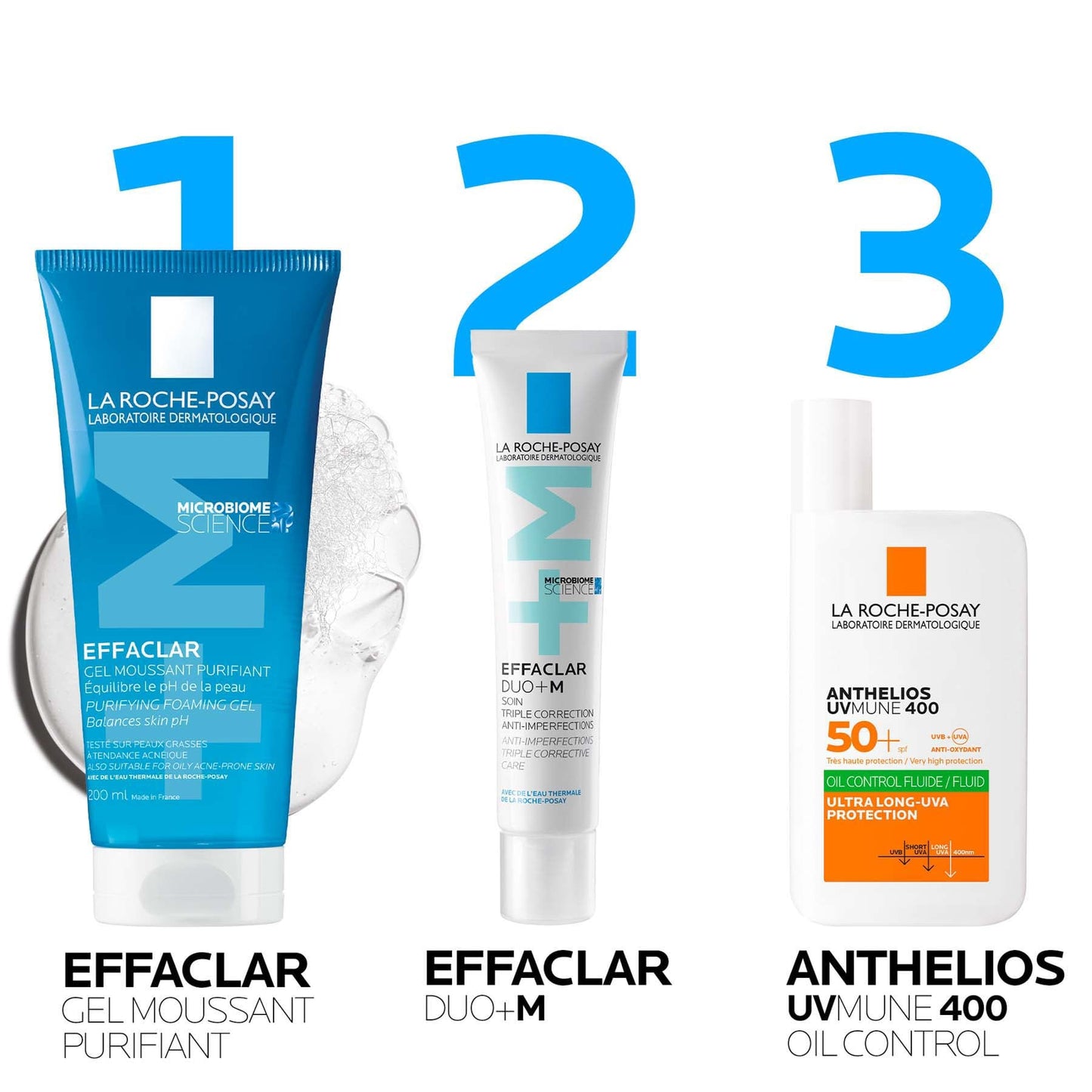 La Roche-posay Effaclar Duo+m 40ml Anti-imperfections Triple Corrective Care for Oily and Acne-prone Skin, Powered by Microbiome Science.