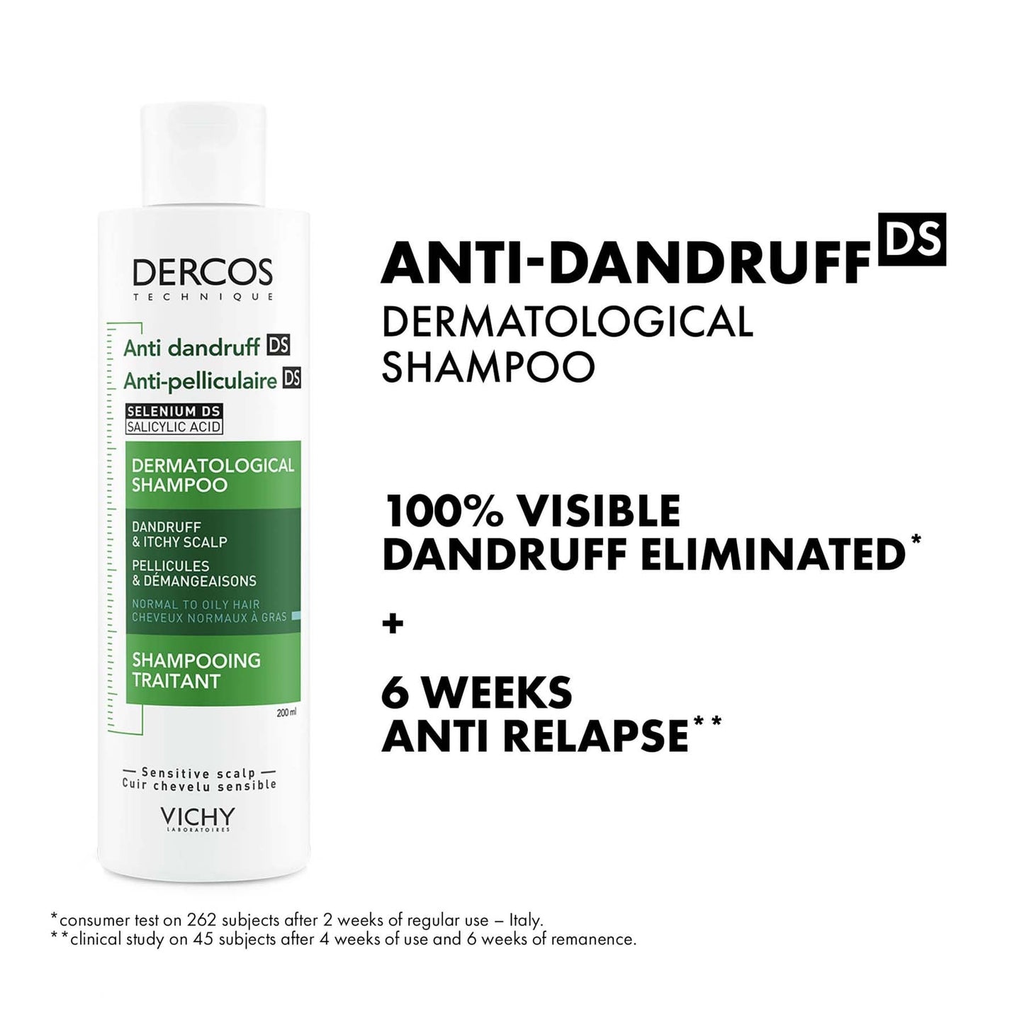 Vichy Dercos Anti Dandruff Shampoo for Normal to Oily Hair 200ml