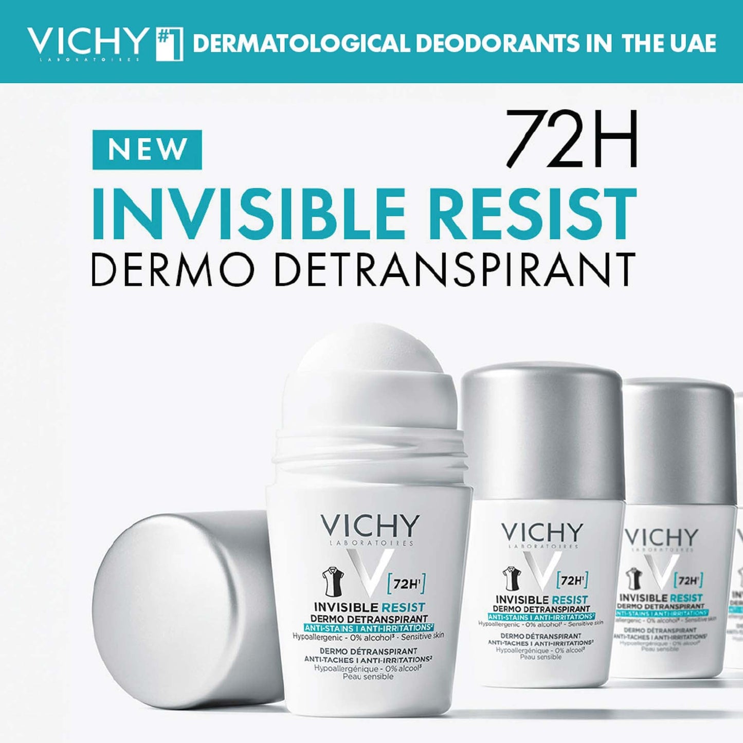 Vichy Invisible Resist 72h Roll-on Deodorant 50 Ml