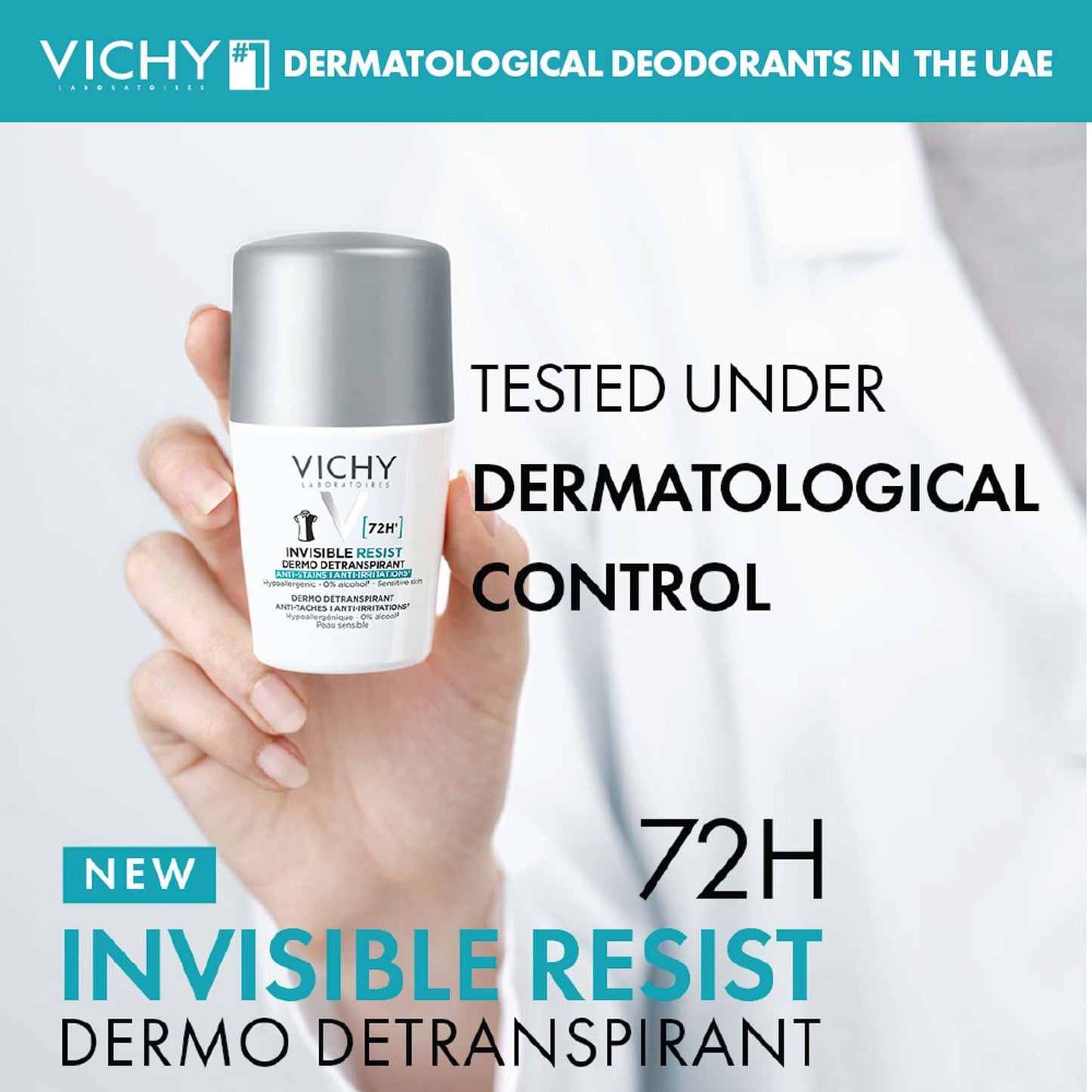 Vichy Invisible Resist 72h Roll-on Deodorant 50 Ml