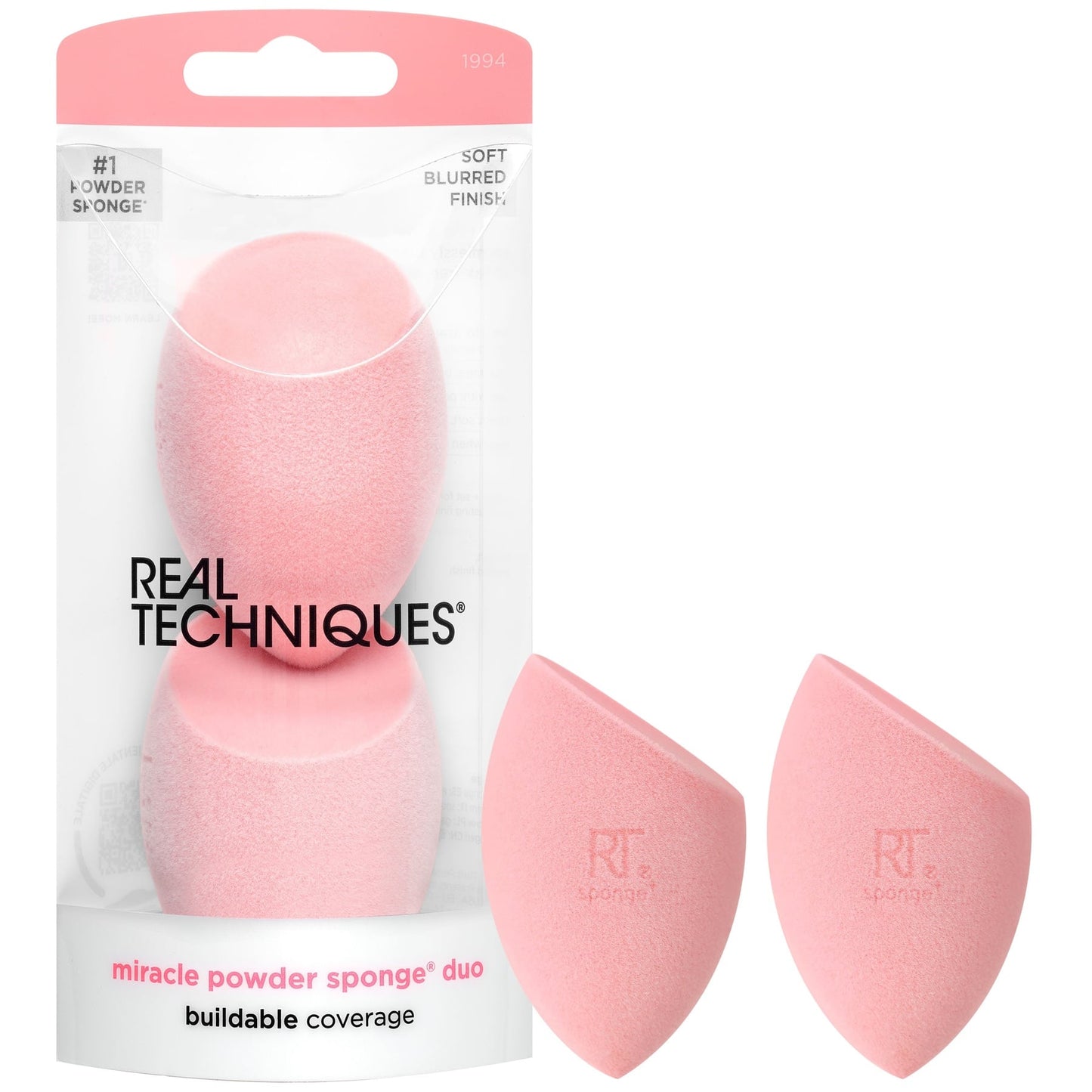 Real Techniques Miracle Powder Sponge Duo, 2 Piece Set