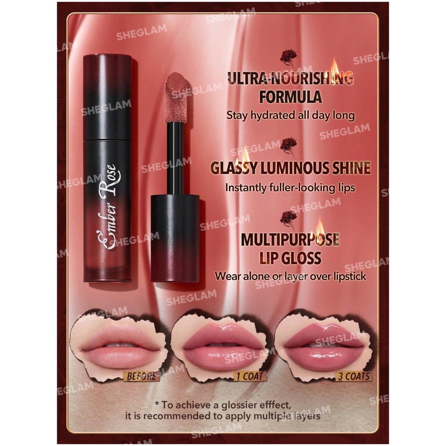 Sheglam Ember Rose Immortal Love Lip Gloss
