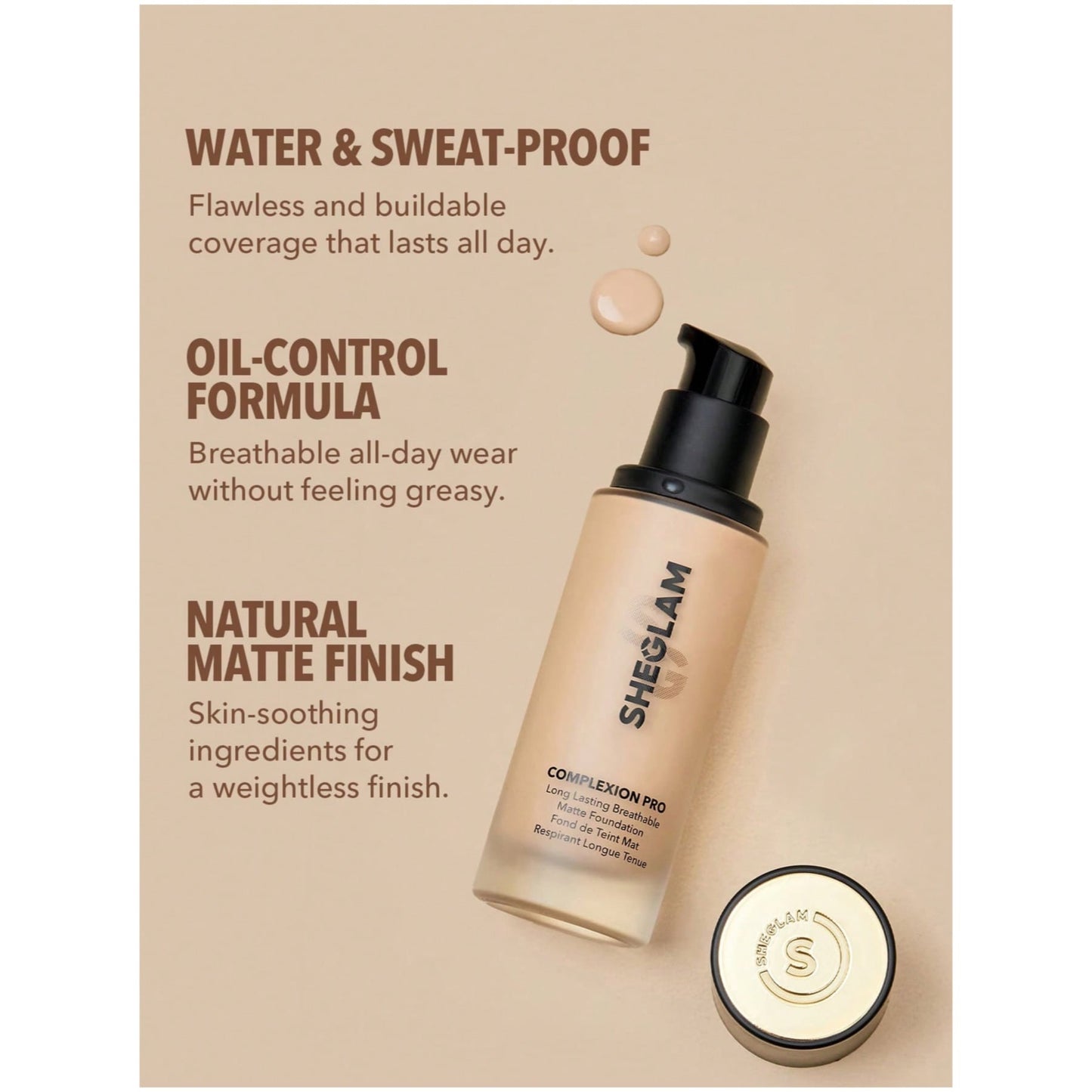 Sheglam Complexion Pro Long Lasting Breathable Matte Foundation