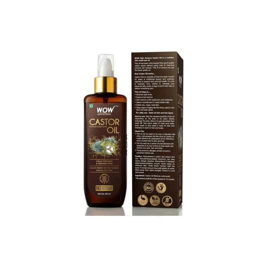 WOW Skin Science 100% Pure Castor Oil – Cold‑Pressed 200 ml