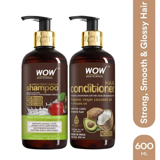 WOW Skin Science Apple Cider Vinegar Shampoo + Coconut & Avocado Conditioner (Duo)