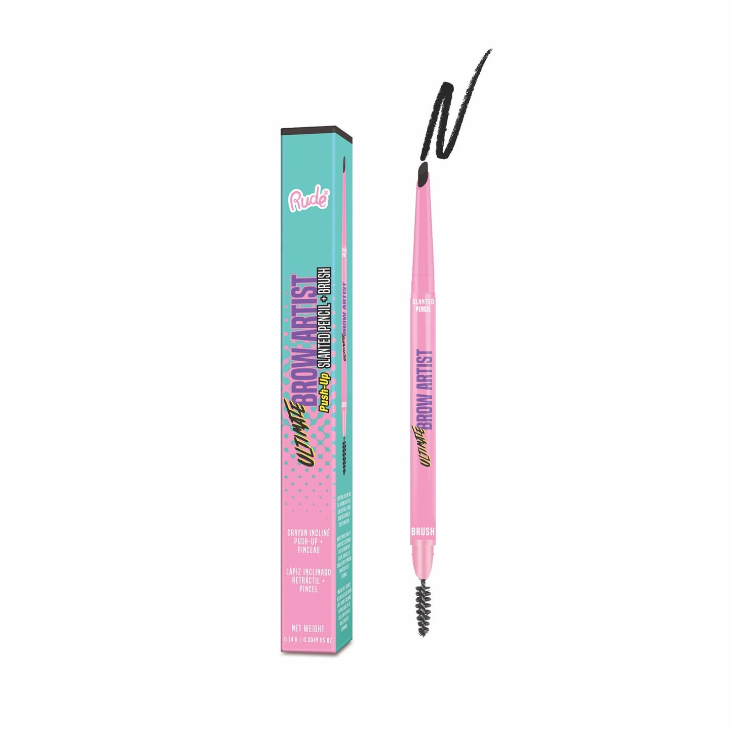 Rude Ultimate Brow Artist - Push-up Slanted Pencil & Brush