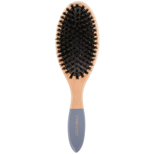 Intervion Wooden Line wooden brush with natural bristles Gray