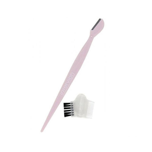 InterVion Rose Collection Eyebrow razor with cap and comb 1 piece
