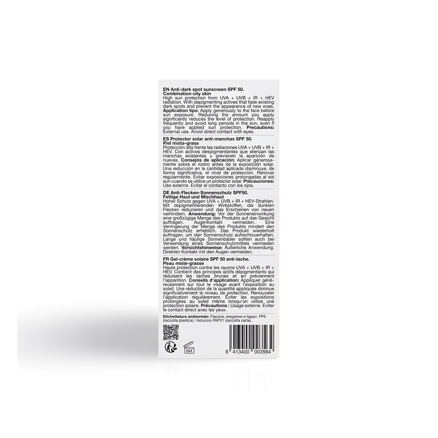 Bella Aurora Anti Dark Spot Sunscreen GelCream SPF50 CombOily 50mL