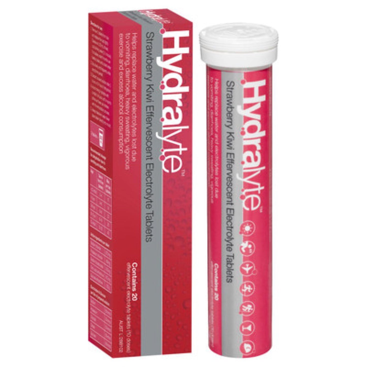 Hydralyte Effervescent Strawberry Kiwi 20 Tablets