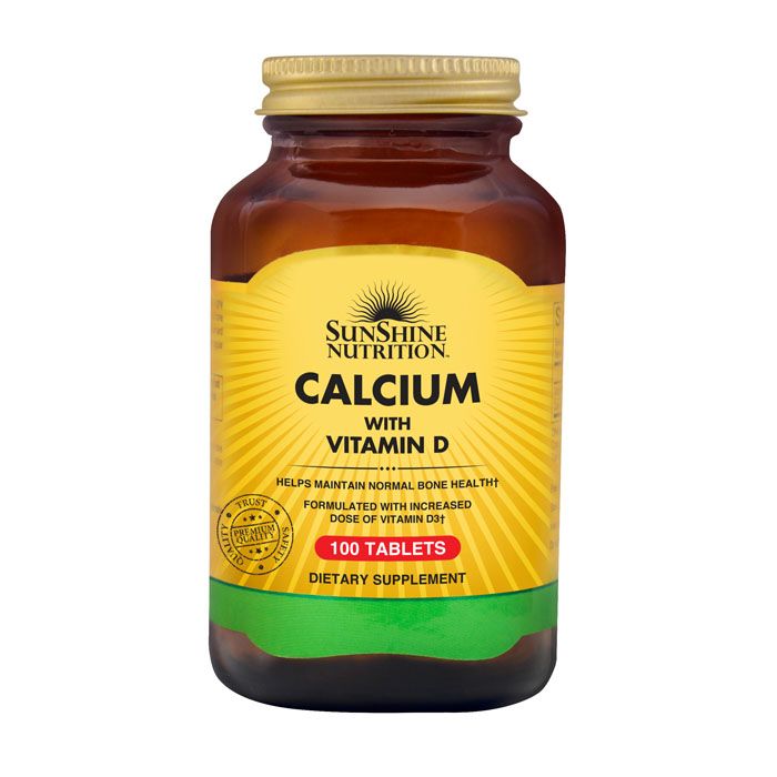 Sunshine Nutrition Calcium With Vitamin D3 100 Tablets