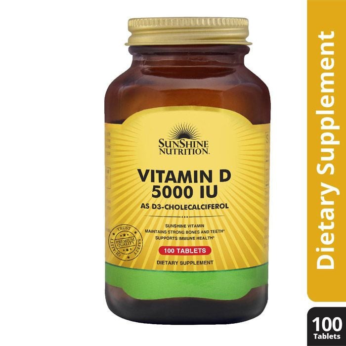 Sunshine Nutrition Vitamin D 5000 Iu 100 Tablets