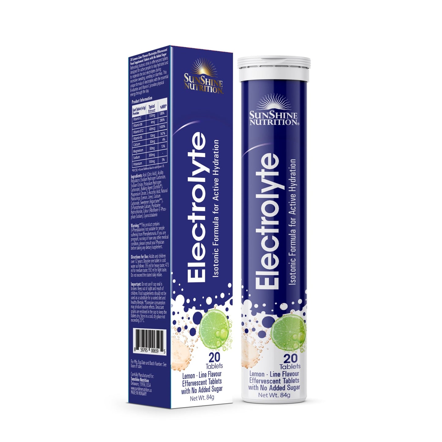 Sunshine Nutrition Isotonic Electrolyte Effervescent 20 Tablets