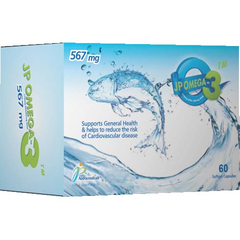 Jp Vitamins Jamjoom Pharma Omega-3, 30 Capsules, 567 Mg, Supports Heart and Cardiovascular System