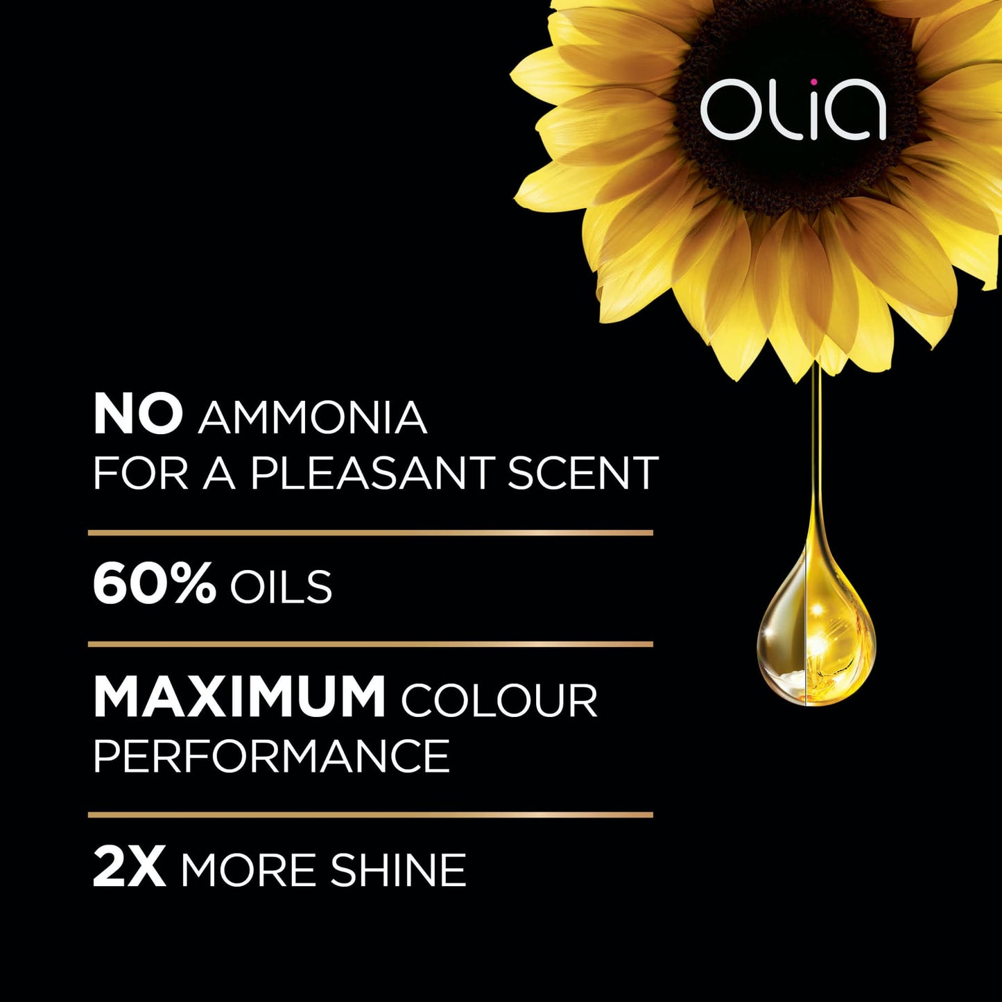 Olia No Ammonia Permanent Hair Colour 60ml 1.0 Deep Black