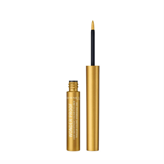 Wonder'Proof 24Hr Waterproof Colour Liquid Eyeliner 1.4ml 007 Shiny Gold|1.4ml