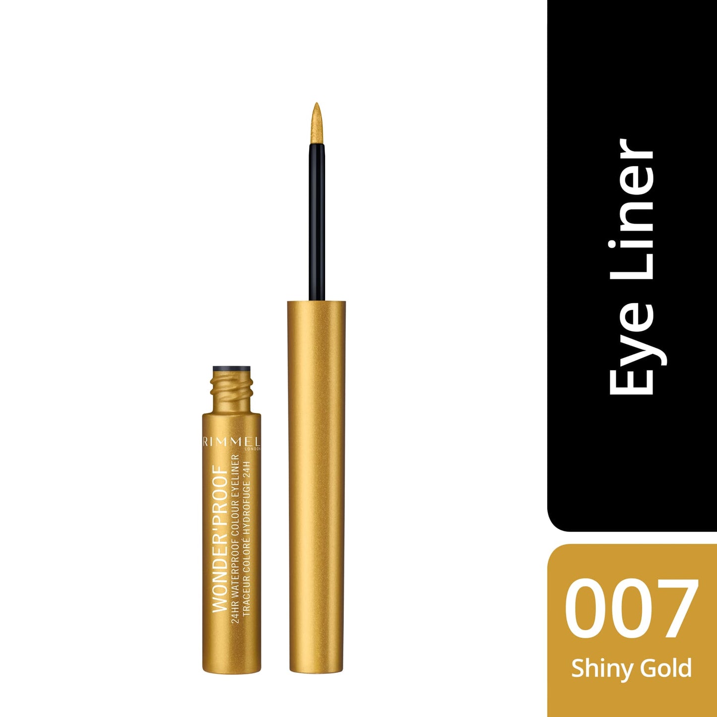 Wonder'Proof 24Hr Waterproof Colour Liquid Eyeliner 1.4ml 007 Shiny Gold|1.4ml