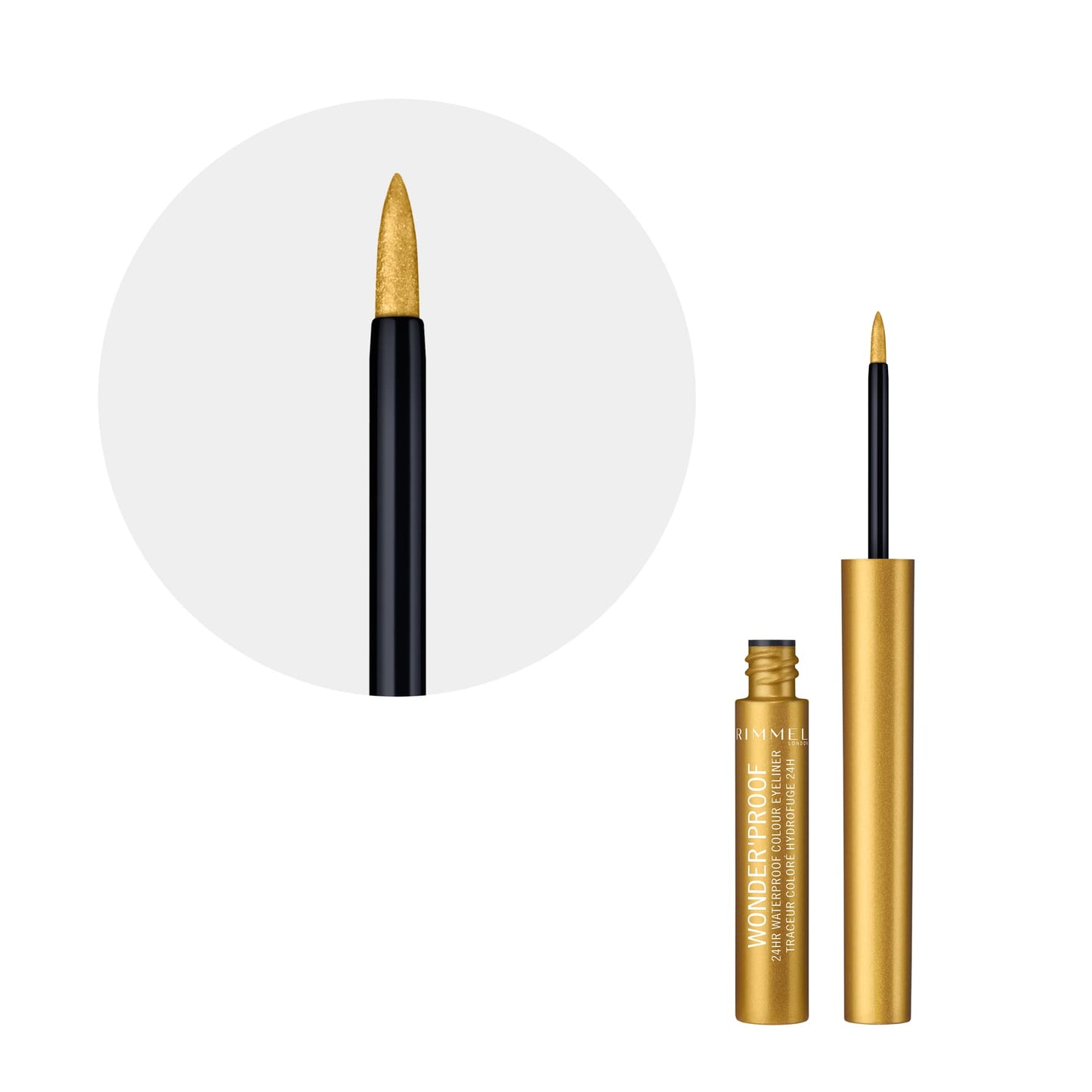 Wonder'Proof 24Hr Waterproof Colour Liquid Eyeliner 1.4ml 007 Shiny Gold|1.4ml
