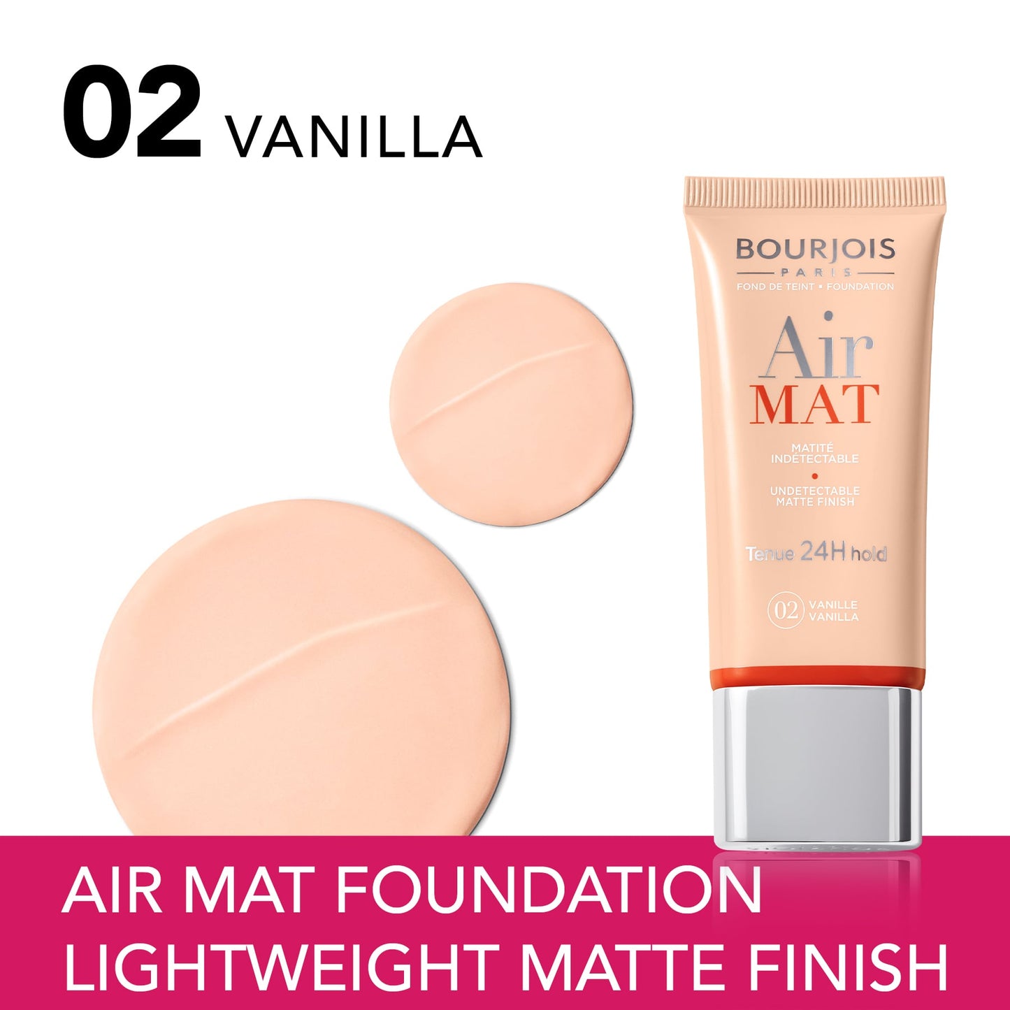 Bourjois Air Mat 24H Matte Finish Foundation 30ml 02 Vanilla|30ml