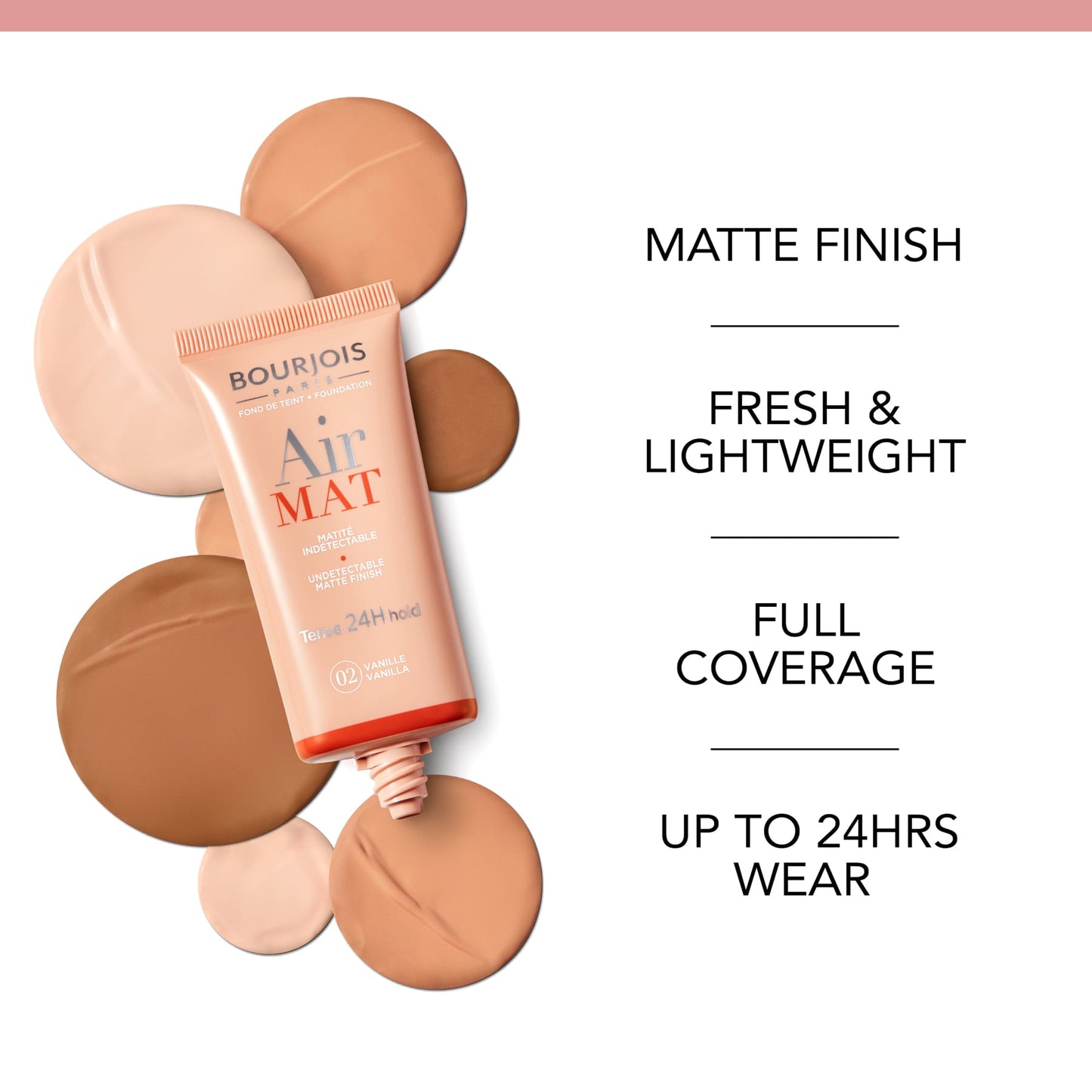 Bourjois Air Mat 24H Matte Finish Foundation 30ml 02 Vanilla|30ml