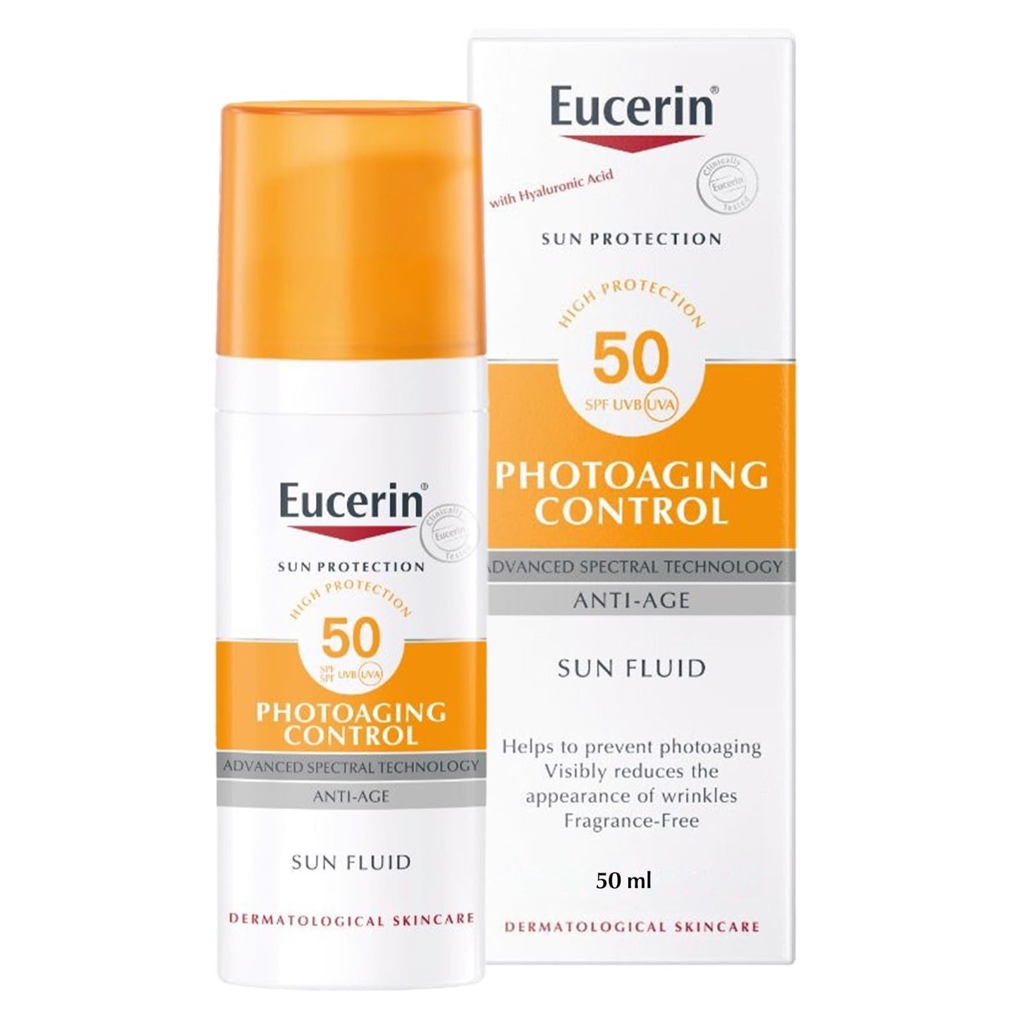 سائل الحماية من الشمس للوجه من يوسيرين للتحكم في علامات تقدم السن SPF50 50 مل
