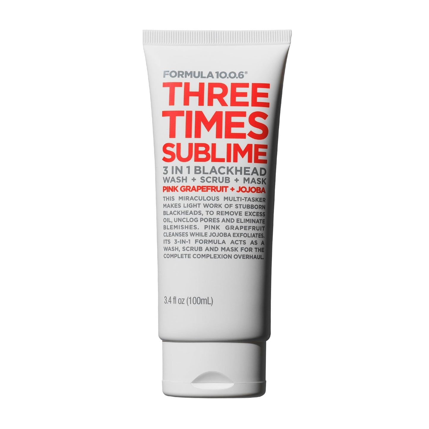Three Times Sublime 3-in-1 Blackhead Face Wash + Scrub + Mask Pink Grapefruit + Jojoba 100ml White|100ml