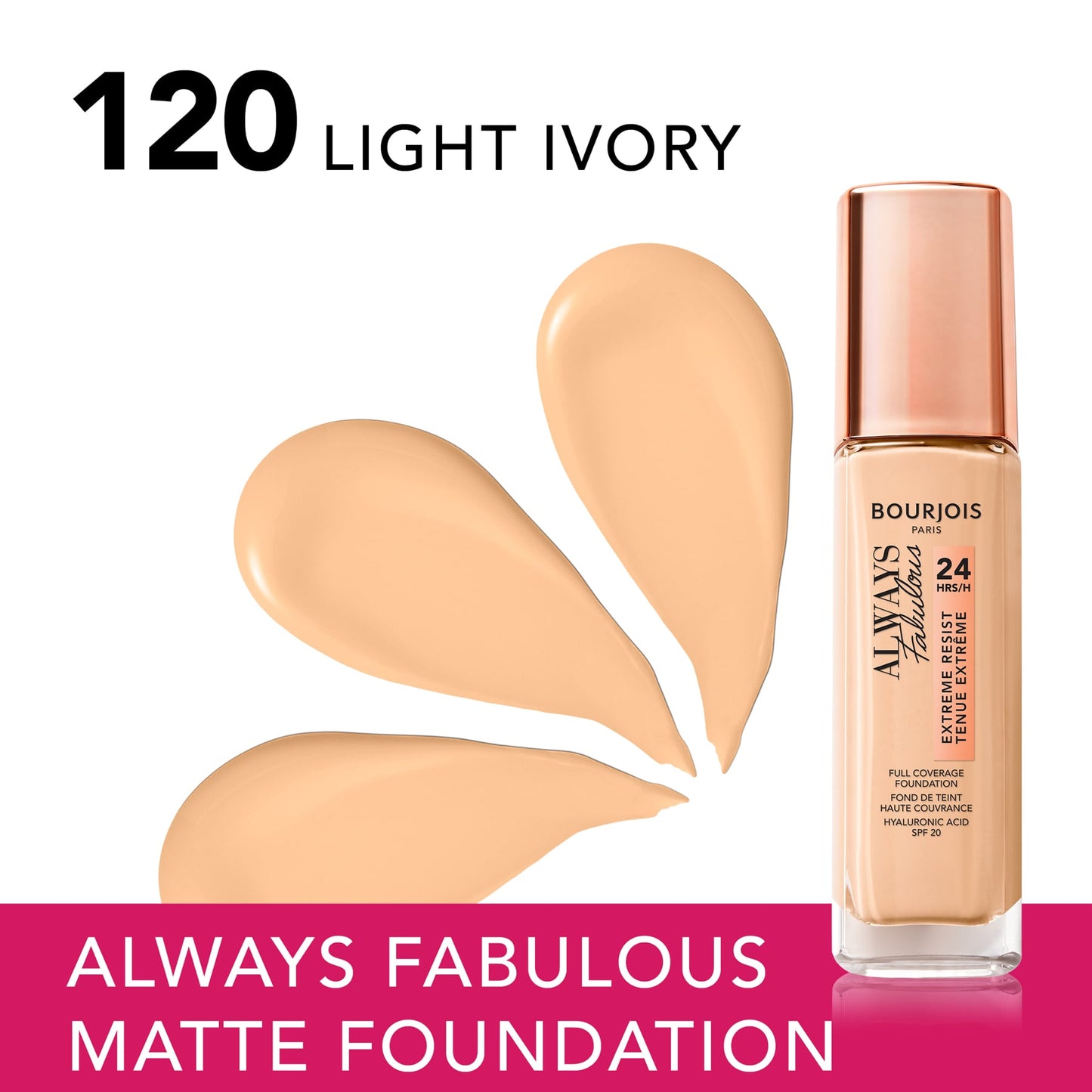 Always Fabulous Natural Finish Foundation 30ml 120 Light Ivory|30ml