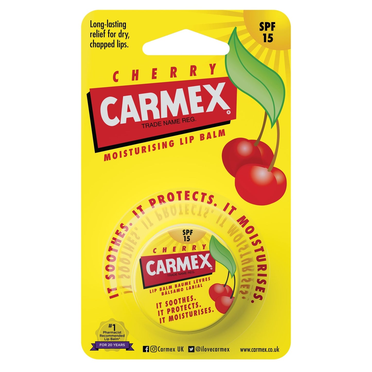 Carmex Cherry Moisturizing Lip Balm Jar 7.5g