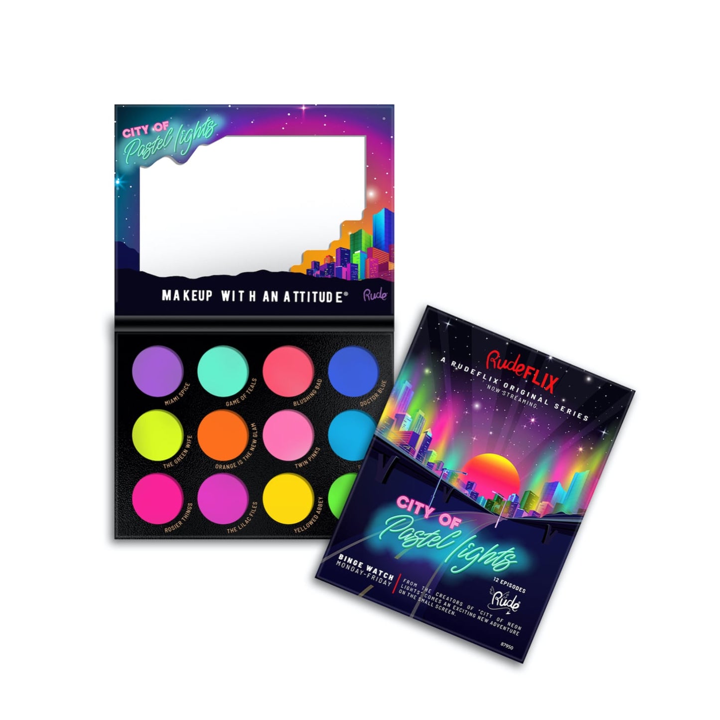 City of Pastel Lights Pastel Pigment & Eyeshadow Palette 12 shades 12g