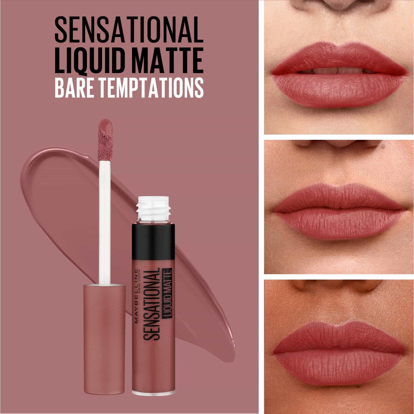 Sensational Liquid Matte Lipstick 7ml NU04 Bare Temptations|7ml