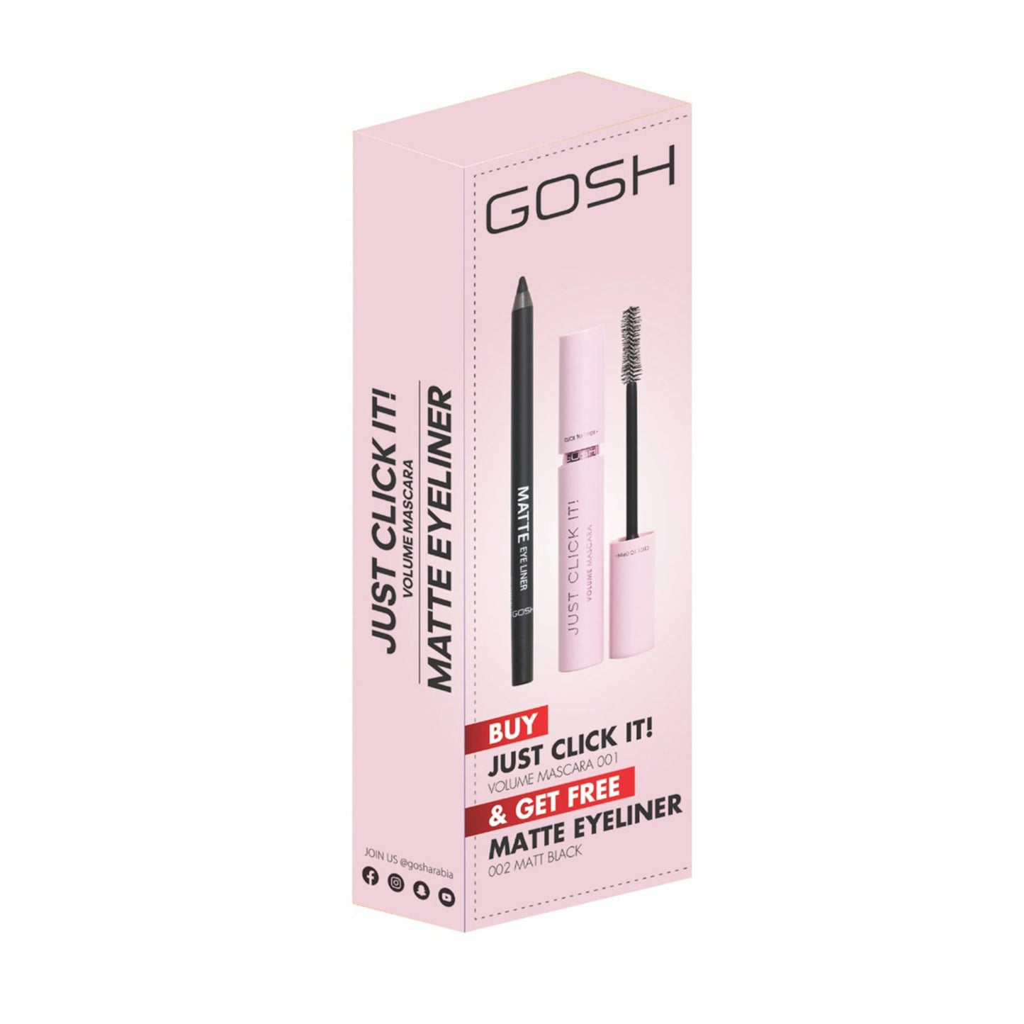 Just Click It! Volume Mascara 001 + Free Matte Eyeliner 002 Matt Black Matt black|11.2ml