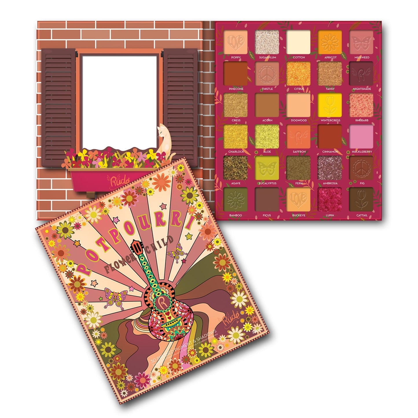 Flower Child 30 Pressed Pigment & Shadows Palette - 30 shades Potpourri|30g